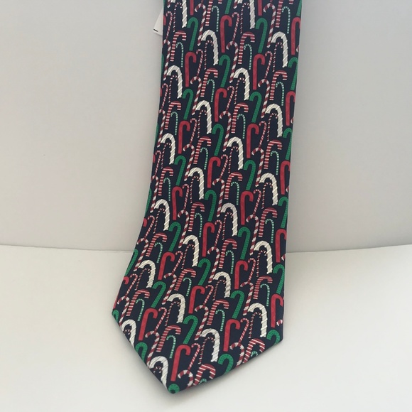 Mens Christmas NeckTie Tie Candy Cane Hallmark - Picture 3 of 7